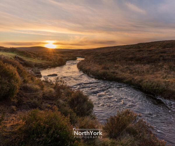 Sunset by the River at North York Moors