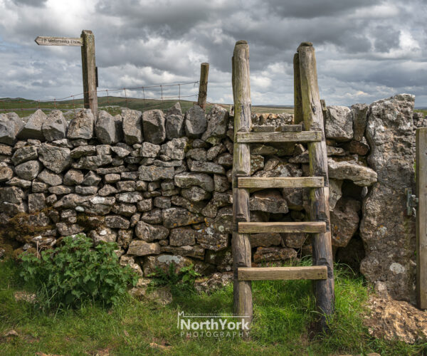 Ladder Stile over Dry Stone Wall in the Yorkshire Dales