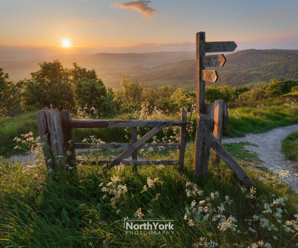Gateway to the north york moors, sutton bank at sunset